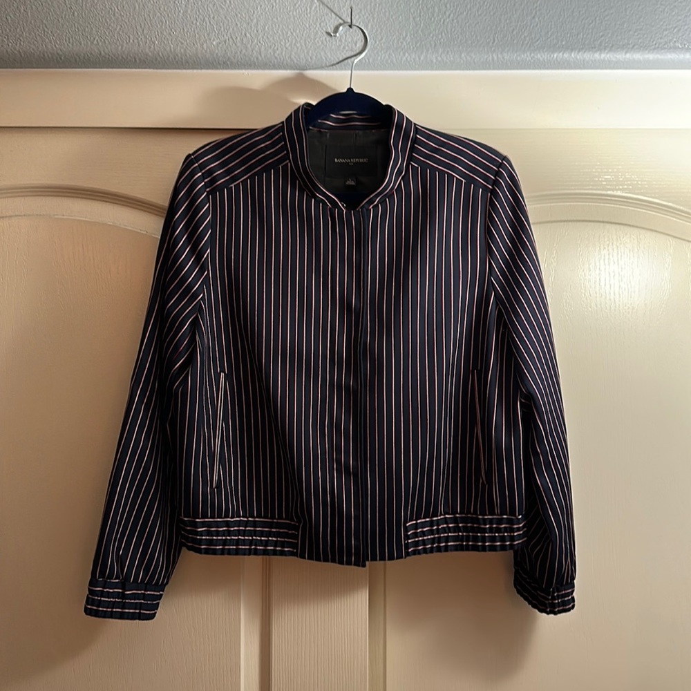 BANANA REPUBLIC PINSTRIPE BOMBER